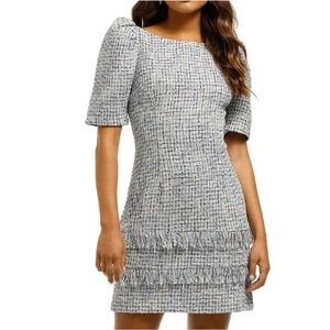 Elliatt Stella Tweed Mini Dress puff sleeve small